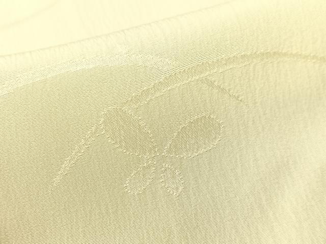 平和屋着物●長襦袢　袷　露芝舞蝶地紋　女郎花色　正絹　逸品　未使用　CABD8062vp