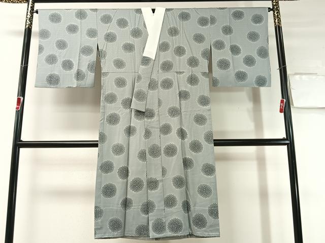 平和屋着物●長襦袢　無双仕立て　菊花文　正絹　逸品　CABD8063vp