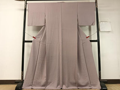 平和屋着物●上質な色無地　寿字地紋　紅藤色　ロング丈　正絹　逸品　CABD8067vp