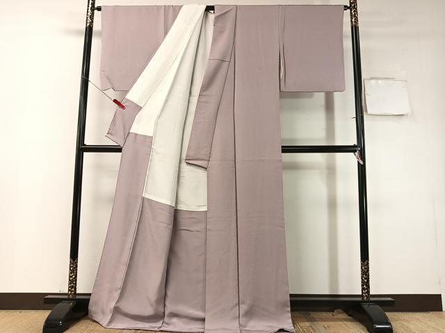 平和屋着物●上質な色無地　寿字地紋　紅藤色　ロング丈　正絹　逸品　CABD8067vp