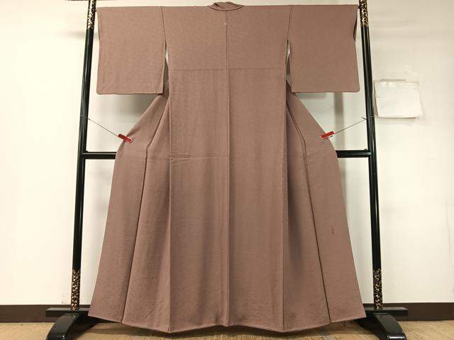 平和屋着物●上質な色無地　花唐草地紋　鴇浅葱色　正絹　逸品　CABD8068vp