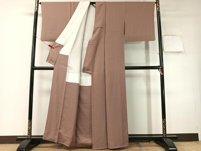 平和屋着物●上質な色無地　花唐草地紋　鴇浅葱色　正絹　逸品　CABD8068vp