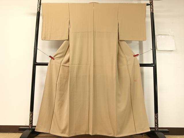 平和屋着物●上質な色無地　鬱金染　榛色　正絹　逸品　未使用　CABD8069vp