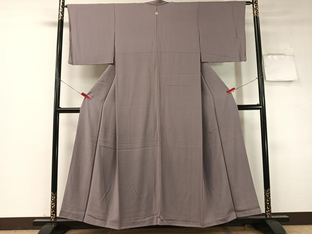 平和屋着物●上質な色無地　鳩羽色　正絹　逸品　CABD8071vp