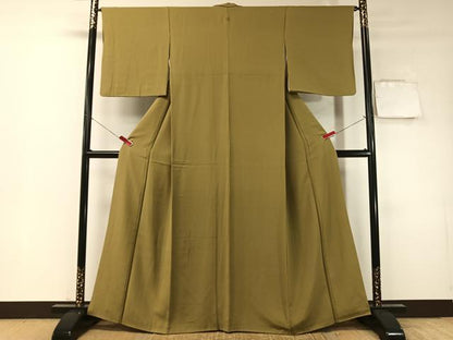 平和屋着物●ファッションデザイナー　花井幸子監修　色無地　桑染色　正絹　逸品　CABD8073vp