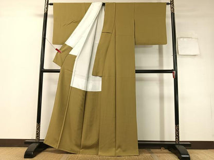 平和屋着物●ファッションデザイナー　花井幸子監修　色無地　桑染色　正絹　逸品　CABD8073vp