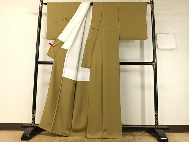 平和屋着物●ファッションデザイナー　花井幸子監修　色無地　桑染色　正絹　逸品　CABD8073vp