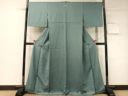 平和屋着物●上質な色無地　草花地紋　浅縹色　正絹　逸品　未使用　CABD8074vp