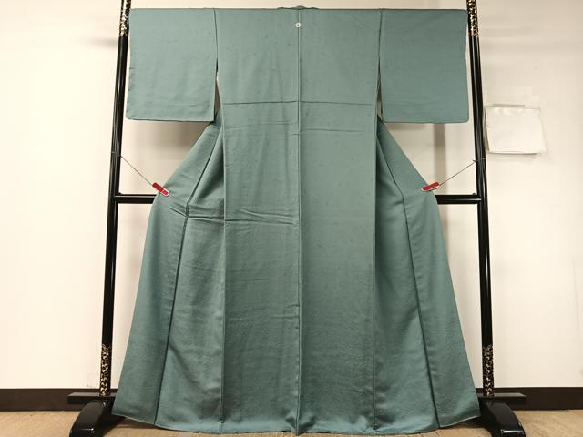 平和屋着物●上質な色無地　草花地紋　浅縹色　正絹　逸品　未使用　CABD8074vp