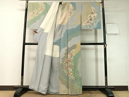 平和屋着物●訪問着　作家物　道長更紗唐草文　金彩　正絹　逸品　未使用　CABD8078vp
