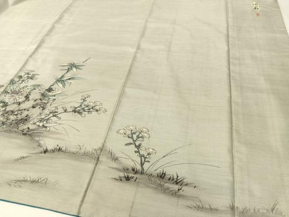 平和屋着物●京友禅の巨匠・頼田勉　臈纈染手描友禅　本場染大島紬　訪問着　風の彩　正絹　逸品　CABD8079vp