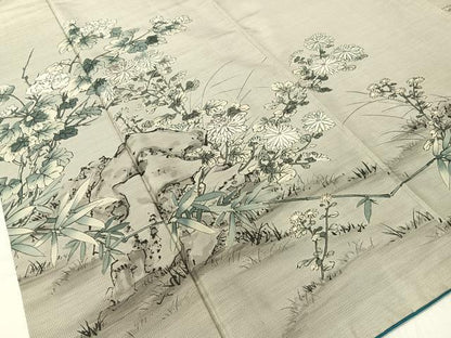 平和屋着物●京友禅の巨匠・頼田勉　臈纈染手描友禅　本場染大島紬　訪問着　風の彩　正絹　逸品　CABD8079vp