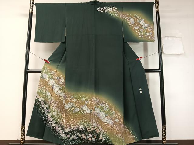 平和屋着物●訪問着　作家物　辻が花　絞り　手描き　暈し染め　正絹　逸品　CABD8081vp