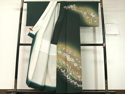 平和屋着物●訪問着　作家物　辻が花　絞り　手描き　暈し染め　正絹　逸品　CABD8081vp