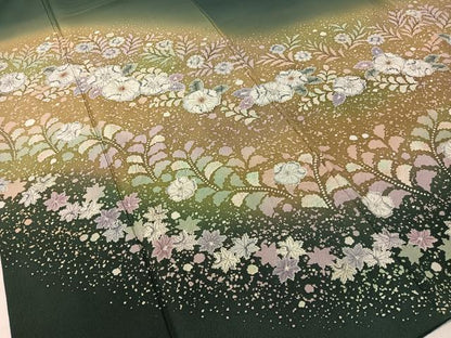 平和屋着物●訪問着　作家物　辻が花　絞り　手描き　暈し染め　正絹　逸品　CABD8081vp