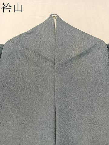 平和屋着物●上質な色無地　草花地紋　青藤色　正絹　逸品　CABD8082vp