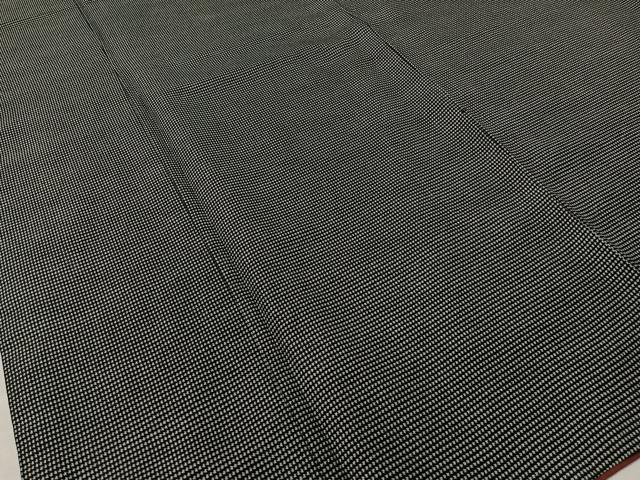 平和屋着物●小紋　千鳥格子　黒地　洗える着物　CABD8087vp