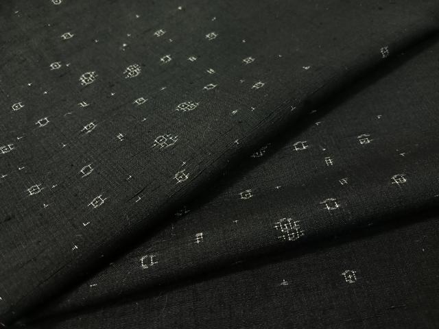平和屋着物●結城紬　100亀甲　飛び亀甲柄　黒地　正絹　逸品　CABD8090vp