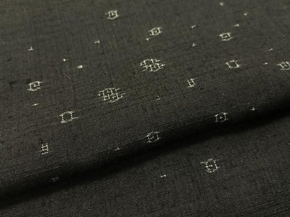 平和屋着物●結城紬　100亀甲　飛び亀甲柄　黒地　正絹　逸品　CABD8090vp