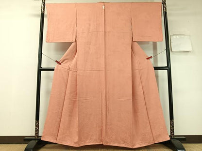 平和屋着物●上質な色無地　更紗唐草地紋　東雲色　やまと誂製　正絹　逸品　未使用　CABD8091vp