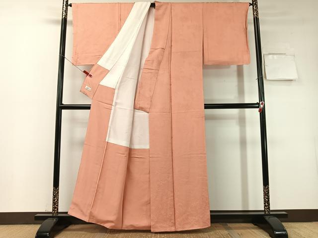平和屋着物●上質な色無地　更紗唐草地紋　東雲色　やまと誂製　正絹　逸品　未使用　CABD8091vp