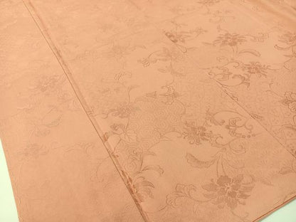 平和屋着物●上質な色無地　更紗唐草地紋　東雲色　やまと誂製　正絹　逸品　未使用　CABD8091vp
