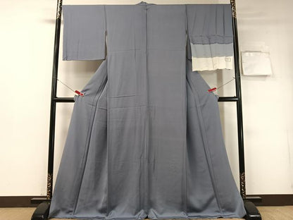 平和屋着物●上質な色無地　寿光織　薄花色　反端付き　ロング丈　正絹　逸品　未使用　CABD8095vp