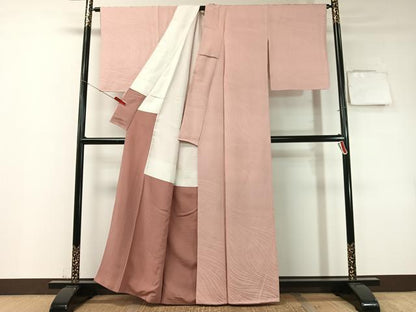 平和屋着物●上質な色無地　流線地紋　虹色　正絹　逸品　CABD8098vp