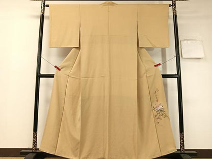 平和屋着物●二代目清次郎　色無地　飴色　正絹　逸品　CABD8099vp