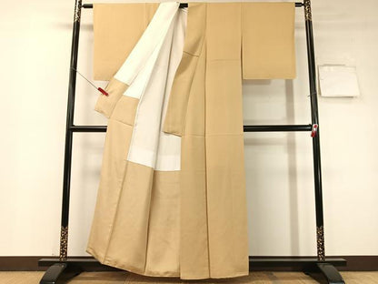 平和屋着物●二代目清次郎　色無地　飴色　正絹　逸品　CABD8099vp