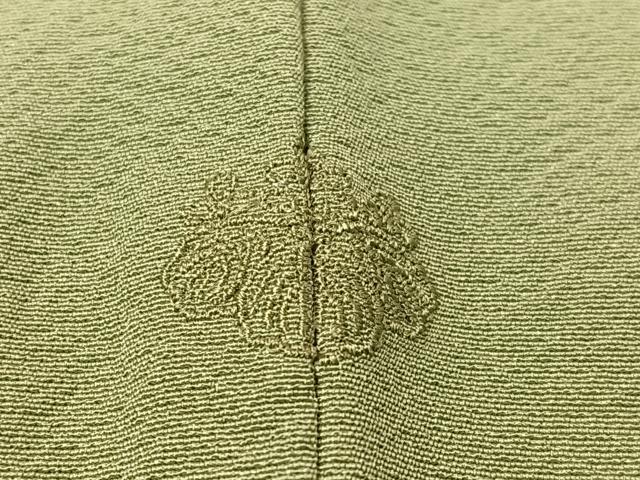 平和屋着物●上質な色無地　作家物　幻の染　岩石染　山葵色　正絹　逸品　未使用　CABD8100vp