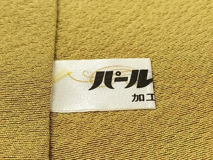 平和屋着物●上質な色無地　堅牢草木染　平安の調べ　青朽葉色　反端付き　正絹　逸品　未使用　CABD8102vp