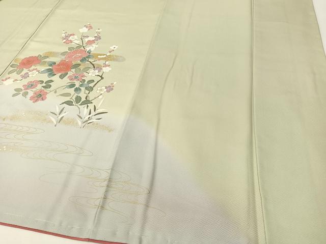 平和屋着物●訪問着　御所車花文　暈し染め　金彩　正絹　逸品　未使用　CABD8106vp