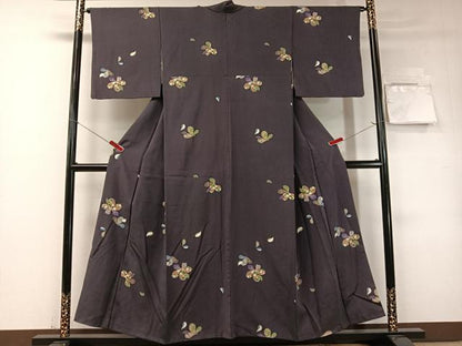 平和屋着物●上質な小紋　舞花文　金彩　正絹　逸品　CABD8107vp