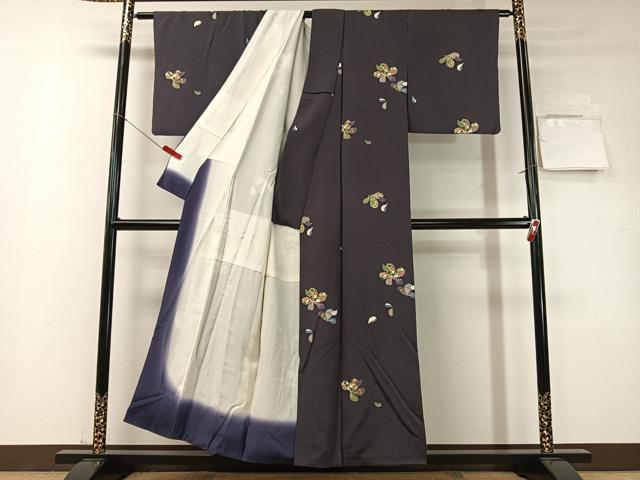 平和屋着物●上質な小紋　舞花文　金彩　正絹　逸品　CABD8107vp