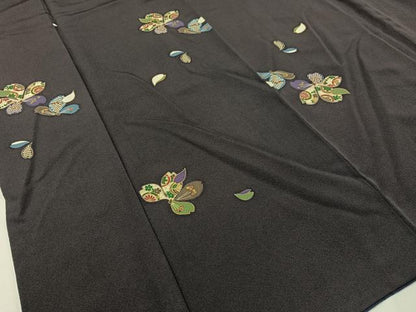 平和屋着物●上質な小紋　舞花文　金彩　正絹　逸品　CABD8107vp