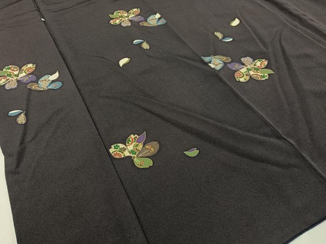 平和屋着物●上質な小紋　舞花文　金彩　正絹　逸品　CABD8107vp