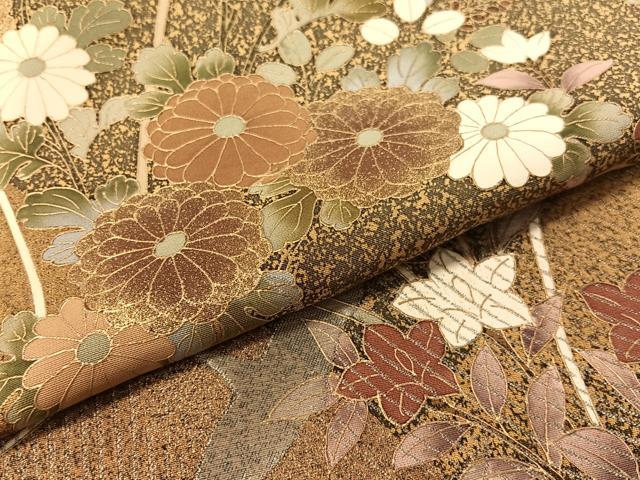 平和屋着物●訪問着　寿光織　群れ鶴花文　たたき染め　金彩　正絹　逸品　CABD8108vp