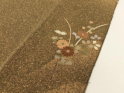 平和屋着物●訪問着　寿光織　群れ鶴花文　たたき染め　金彩　正絹　逸品　CABD8108vp