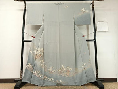 平和屋着物●訪問着　作家物　駒刺繍　松竹梅御所解文　暈し染め　金彩　正絹　逸品　未使用　CABD8109vp