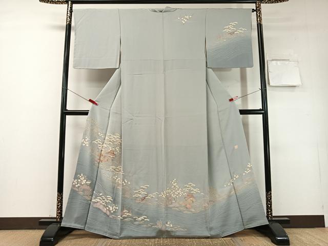 平和屋着物●訪問着　作家物　駒刺繍　松竹梅御所解文　暈し染め　金彩　正絹　逸品　未使用　CABD8109vp