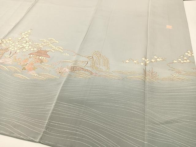 平和屋着物●訪問着　作家物　駒刺繍　松竹梅御所解文　暈し染め　金彩　正絹　逸品　未使用　CABD8109vp