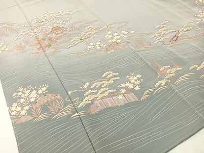 平和屋着物●訪問着　作家物　駒刺繍　松竹梅御所解文　暈し染め　金彩　正絹　逸品　未使用　CABD8109vp