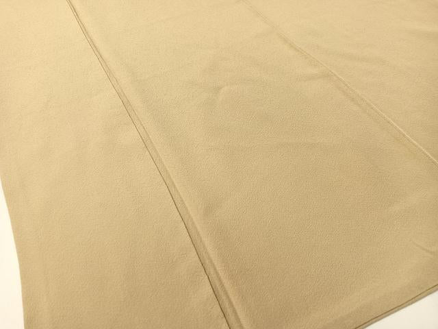 平和屋着物●上質な色無地　白橡色　正絹　逸品　CABD8112vp