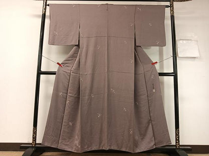 平和屋着物●本加賀友禅作家　柿本市郎　小紋　草花文　正絹　逸品　CABD8113vp