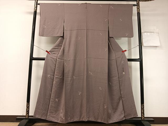 平和屋着物●本加賀友禅作家　柿本市郎　小紋　草花文　正絹　逸品　CABD8113vp