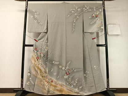 平和屋着物●訪問着　辻が花　暈し染め　金彩　正絹　逸品　CABD8114vp