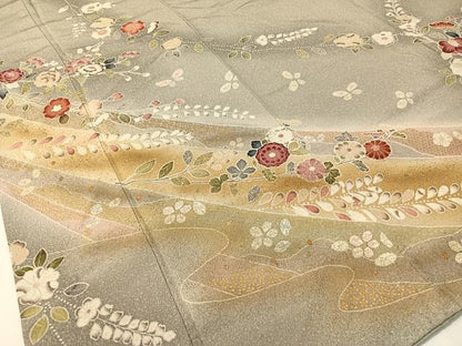 平和屋着物●訪問着　辻が花　暈し染め　金彩　正絹　逸品　CABD8114vp