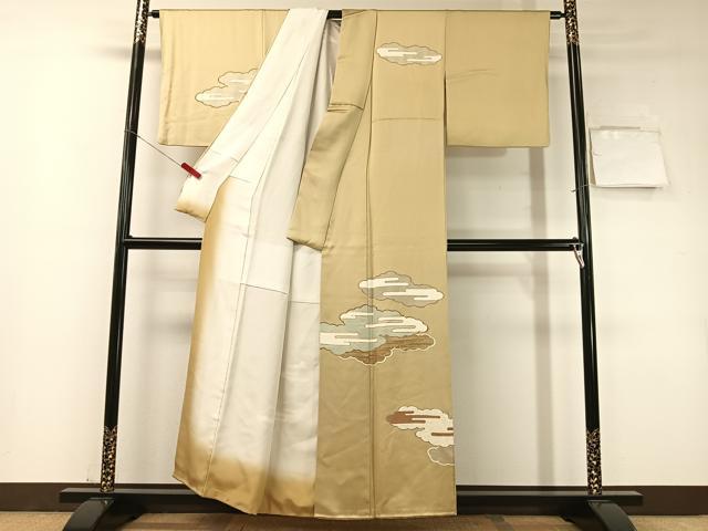 平和屋着物●訪問着　駒刺繍　霞雲重ね　金彩　正絹　逸品　CABD8117vp