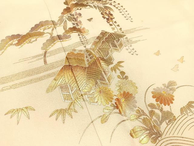 平和屋着物●金彩友禅　卓越技能者・名工・和田光正　訪問着　御所解花文　正絹　逸品　CABD8118vp